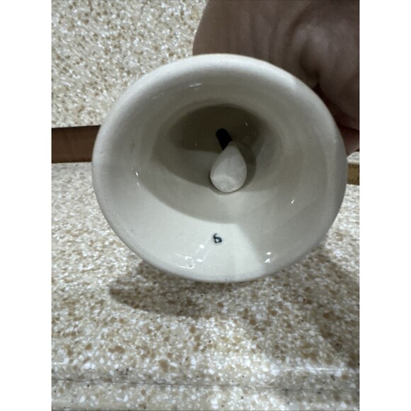 Small Polish Pottery Bell 2 5/8” Marked 6 Vintage - Picture 3 of 3